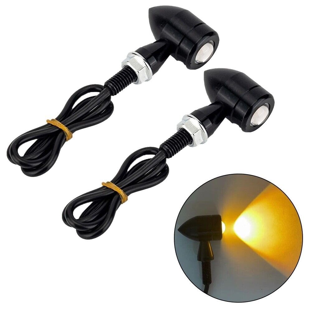 Vagary Waterproof 2Pcs Bike Motorcycle Indicators Turn Signal Lights For For Ktm, Hero, Kawasaki Gixxer, R6, Ninja 300, Cbr, R15 V4, Ninja, R15 V3, Pulsar Rs, Yzf R15, R15 V2(Yellow) - Led
