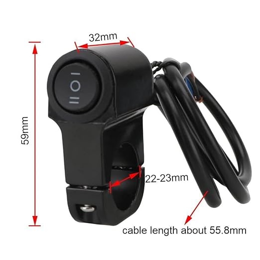 Vagary Motorcycle Handlebar Mount On-Off Button Switch Double Flash Dangerous Lamp Switch Controller Switch (1pc)