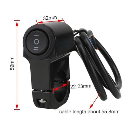 Vagary Motorcycle Handlebar Mount On-Off Button Switch Double Flash Dangerous Lamp Switch Controller Switch (1pc)