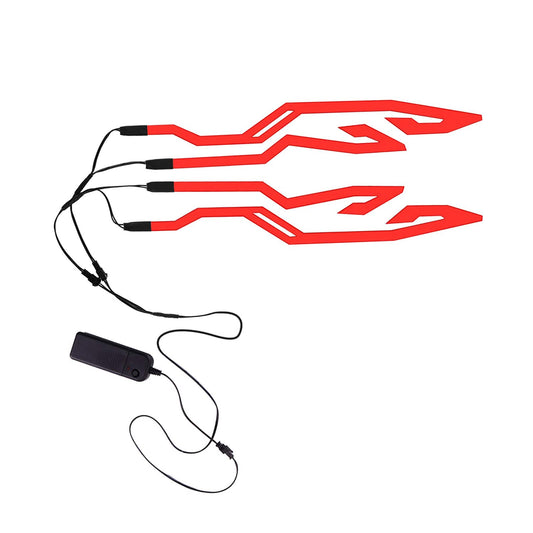 Vagary 4PC Helmet Light Strip with 3 Modes Flashing Night Bike Riding Strip Light .(Red) (12 V, 10 W)