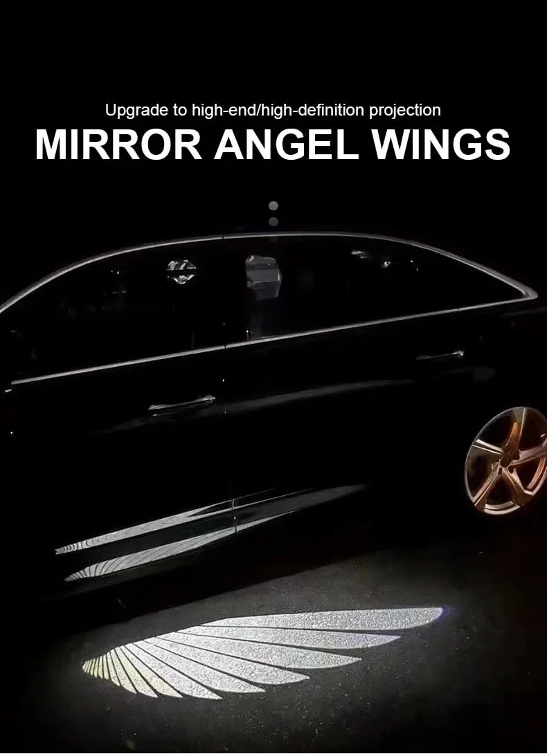 Vagary Car Angle wings light Angel Wings warning front welcome Lights car laser Wing Projector/Shadow Light LED Universal for All Cars & Bikes (White)