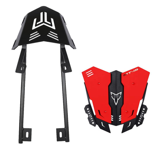 Vagary Top Rack & Backrest with Metal Visor for Yamaha MT 15 (2pc)- Red