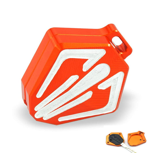 Vagary Cnc Aluminum Key Cover Shell Protection LED Decorate Universal For Ktm Duke 390, 125, 200, 250,(Orange)