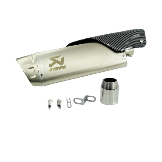 Vagary Kalasnikavo Akrapovic Exhaust High Bass Exhaust Silencer for BMW, KTM, Kawasaki, Suzuki, Bajaj, Yamaha R15, Ninja, CBR, GS, Apache, Duke 390, FZ, Gixxer (Silver)