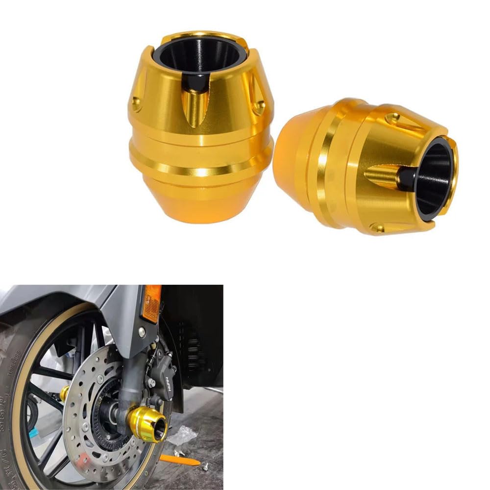 Vagary Golden Anti Drop Fork Frame Slider Motorcycle Wheel Front Fork Frame Sliders for BMW, Kawasaki, R15 V3, V4, R15M, MT15, Universal for Bike