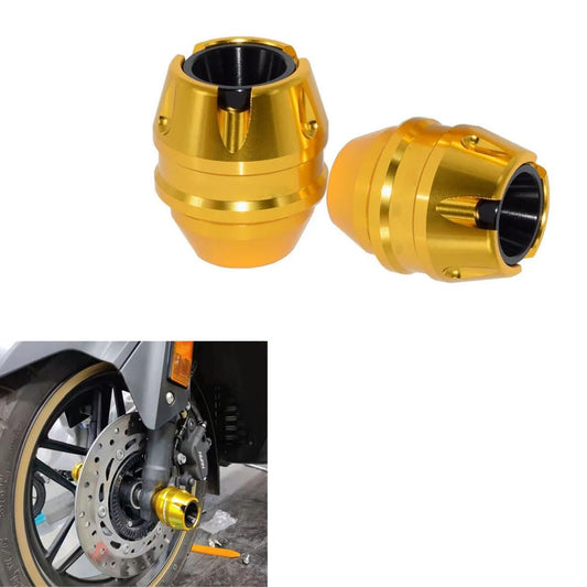 Vagary Golden Anti Drop Fork Frame Slider Motorcycle Wheel Front Fork Frame Sliders for BMW, Kawasaki, R15 V3, V4, R15M, MT15, Universal for Bike