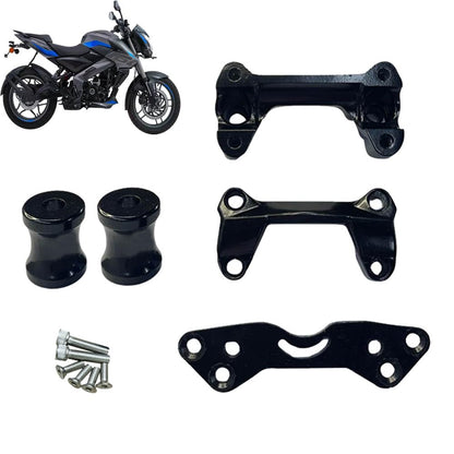Vagary Bike Handle Riser/Raiser Handlebar Height Riser Clamp Compatible For Bajaj Ns 160 (Black)