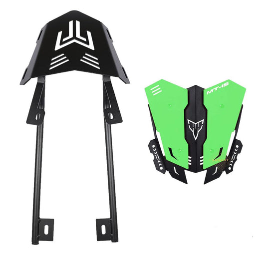 Vagary Luggage Rack/Back Rest/Top Rack with Visor for Yamaha MT15 (Green)