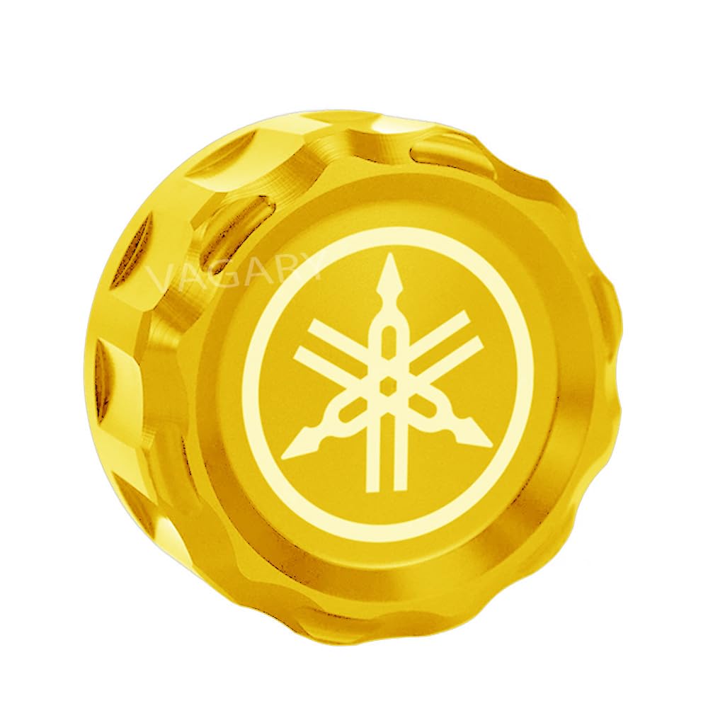 Vagary Fluid Reservoir Cap/Rear Oil Cap for Yamaha R15 V3, V4, R15M, MT-15, FZX, FZ (Golden)