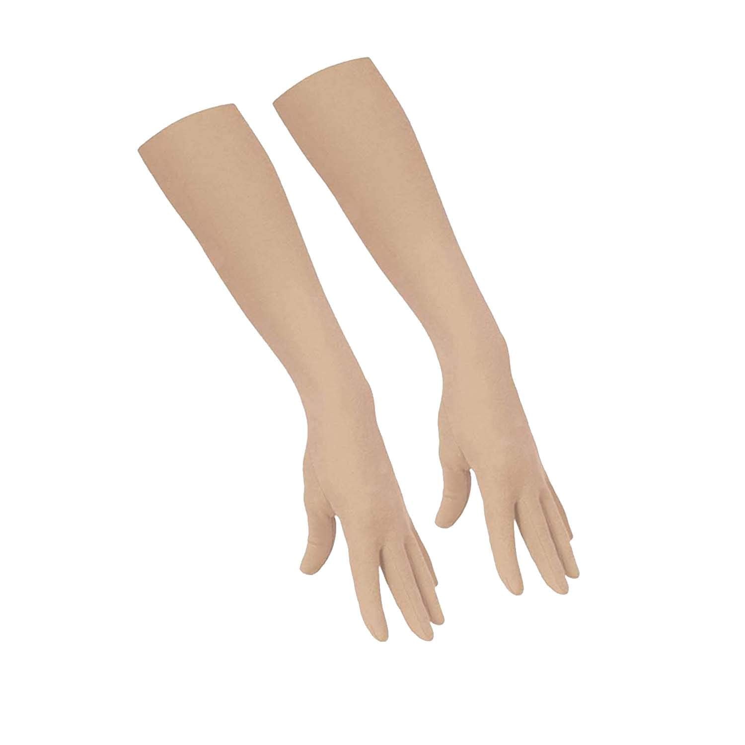 Vagary Women's Cotton Full Hand Gloves for Sun Protection (Skin, Large)
