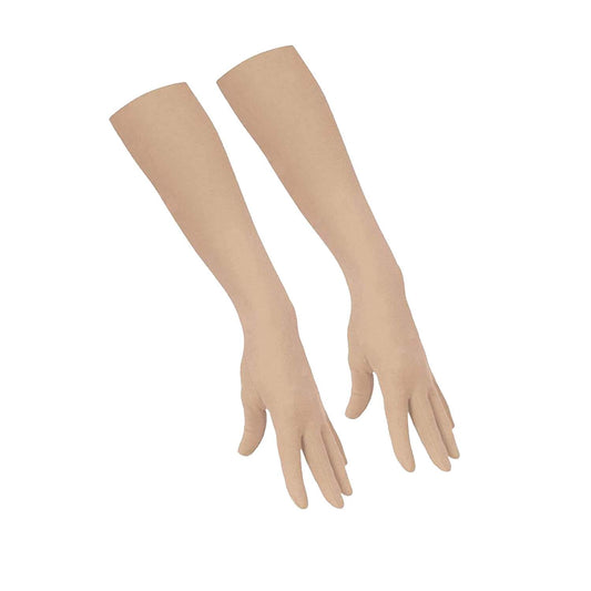 Vagary Women's Cotton Full Hand Gloves for Sun Protection (Skin, Large)