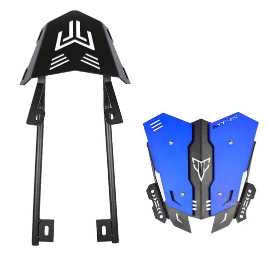 Vagary Top Rack & Backrest with Metal Visor for Yamaha MT 15 (2pc)- Blue
