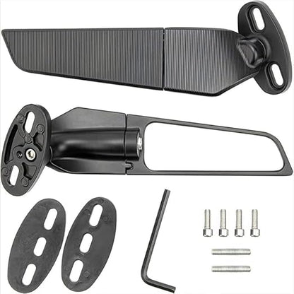 Vagary Aerodynamic Adjustable Wing Mirror For R15 V4, V3, R15 V4M, KTM RC 390,200,125 (Black)