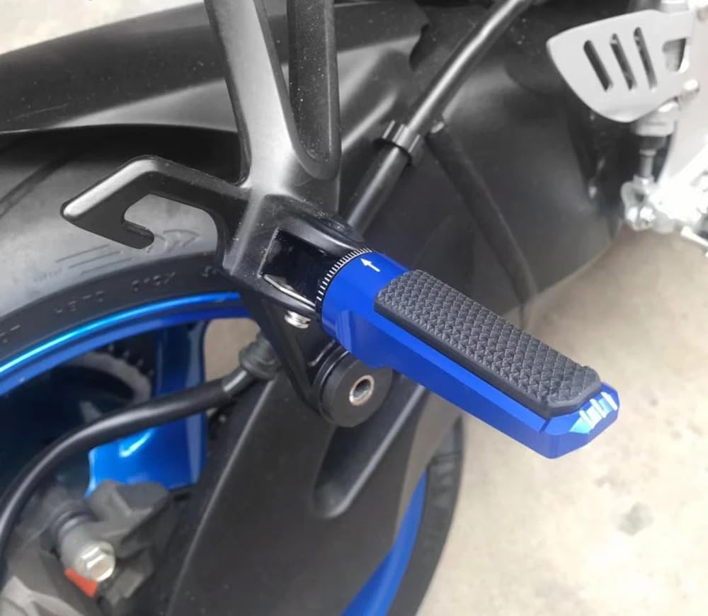Vagary Pedals Rear Foot Pegs Passenger Footrests For Yamaha R15 V3, V4 (Blue)