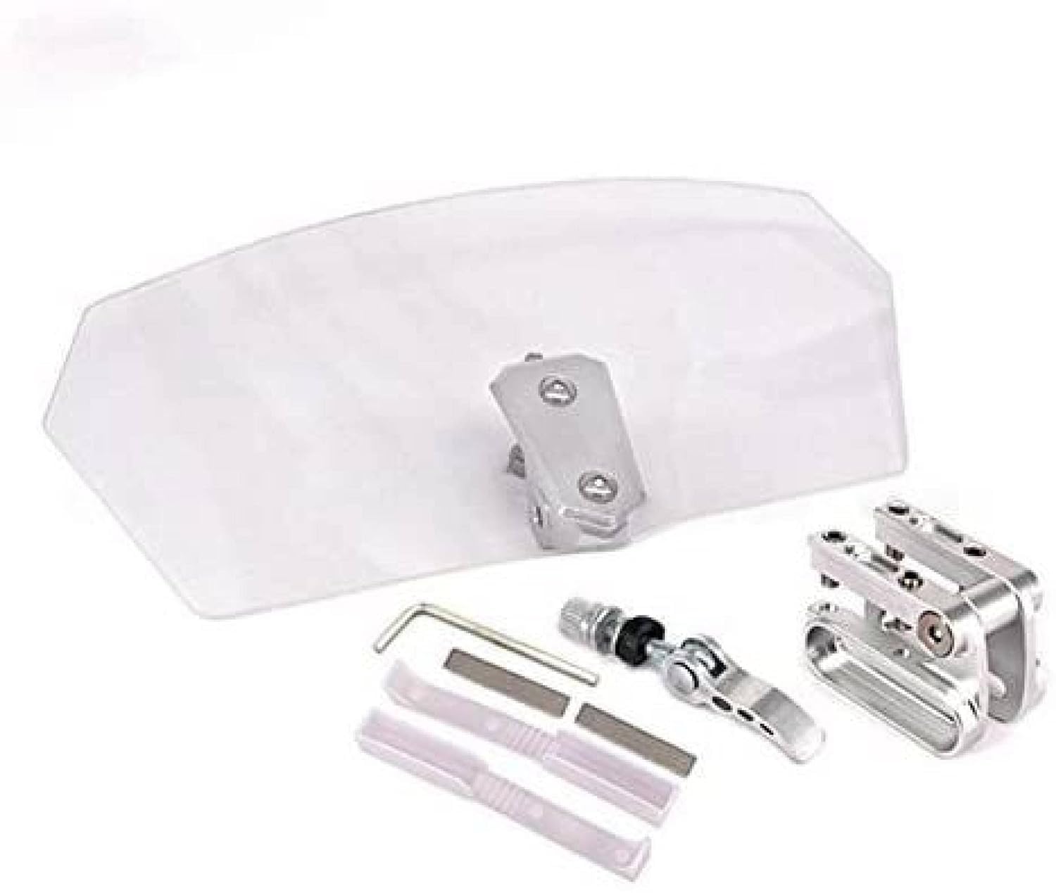 Vagary Universal Spoiler, Airflow Adjustable Bike Visor Extension Windshield, Wind Deflector Visor Extender (Transparent)