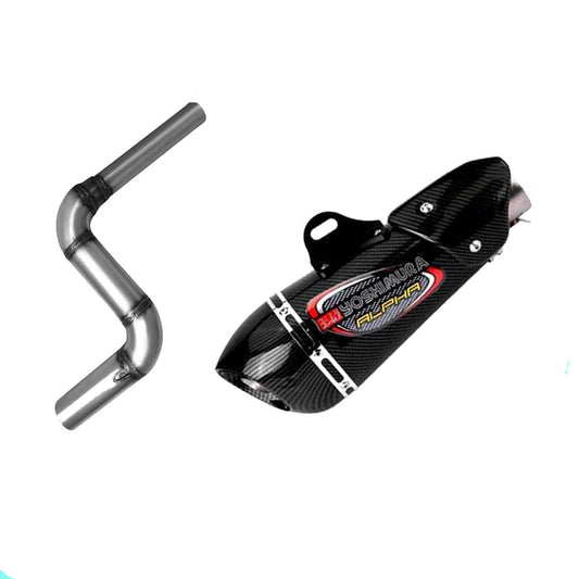 Vagary Full Exhaust Bend Pipe With Alpha Carbon Bike Exhaust Silencer for Bajaj Pulsar NS 200, Pulsar 180