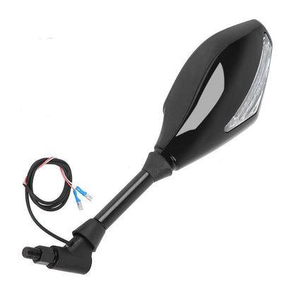 Vagary Rear View Side Mirrors with LED Turn Signal Light For Universal Motorcycle (Also Fit in Scooty)