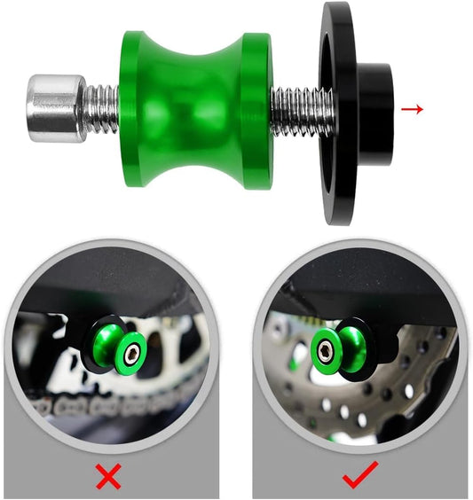Vagary CNC Frame Stands Screws Swingarm Spools Slider for Kawasaki Z900 (Green)