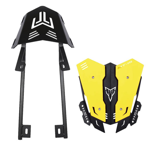 Vagary Top Rack & Backrest with Metal Visor for Yamaha MT 15 (2pc)- Yellow
