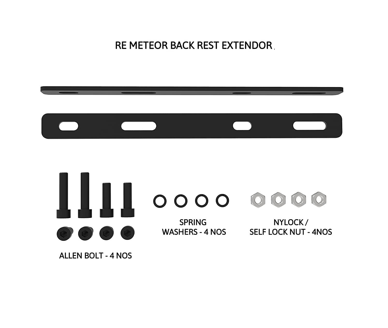 Vagary Adjustable Backrest Extender for RE Meteor 350 (Black)