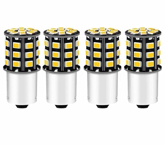 Vagary Bright 360° Reflecting LED Indicator Bulbs Light 4pc (Cross PIN LED) Indicator Light, Parking Light Motorbike, Car LED (12 V, 15 W) (Universal For Bike, Universal For Car, Pack of 4)