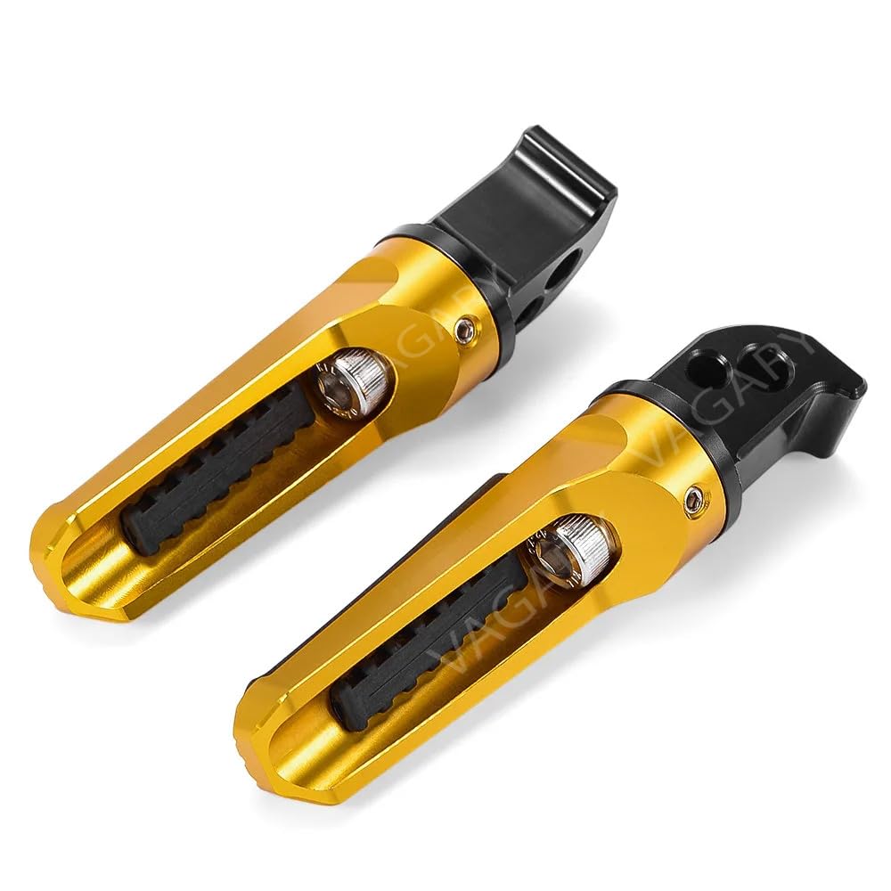 Vagary Pedals Rear Foot Pegs Passenger Footrests For Yamaha R15 V3, V4, R15M, MT-15, V2, FZ-X KTM, Suzuki, Aerox 155, NS 200 (Golden)