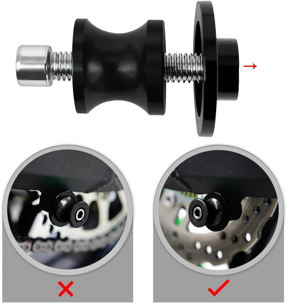 Vagary CNC Frame Stands Screws Swingarm Spools Slider for Kawasaki Z900 (Black)