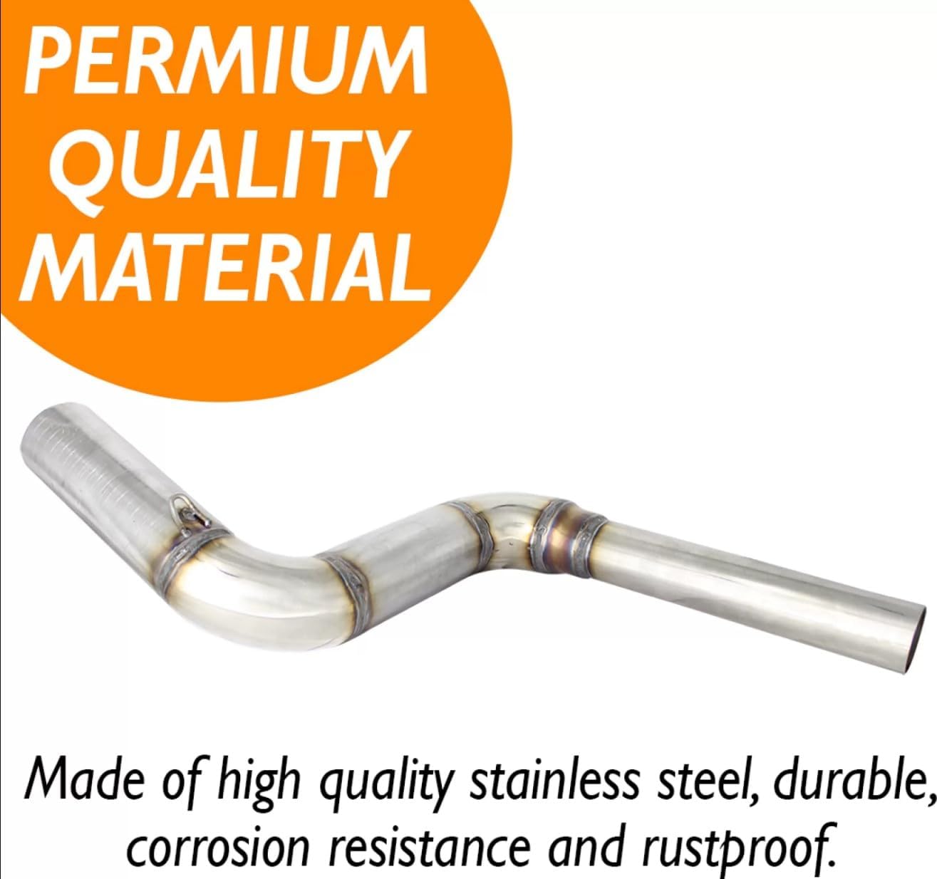 Vagary Full Exhaust Bend Pipe With Alpha Multi Bike Exhaust Silencer for Bajaj Pulsar NS 200, Pulsar 180