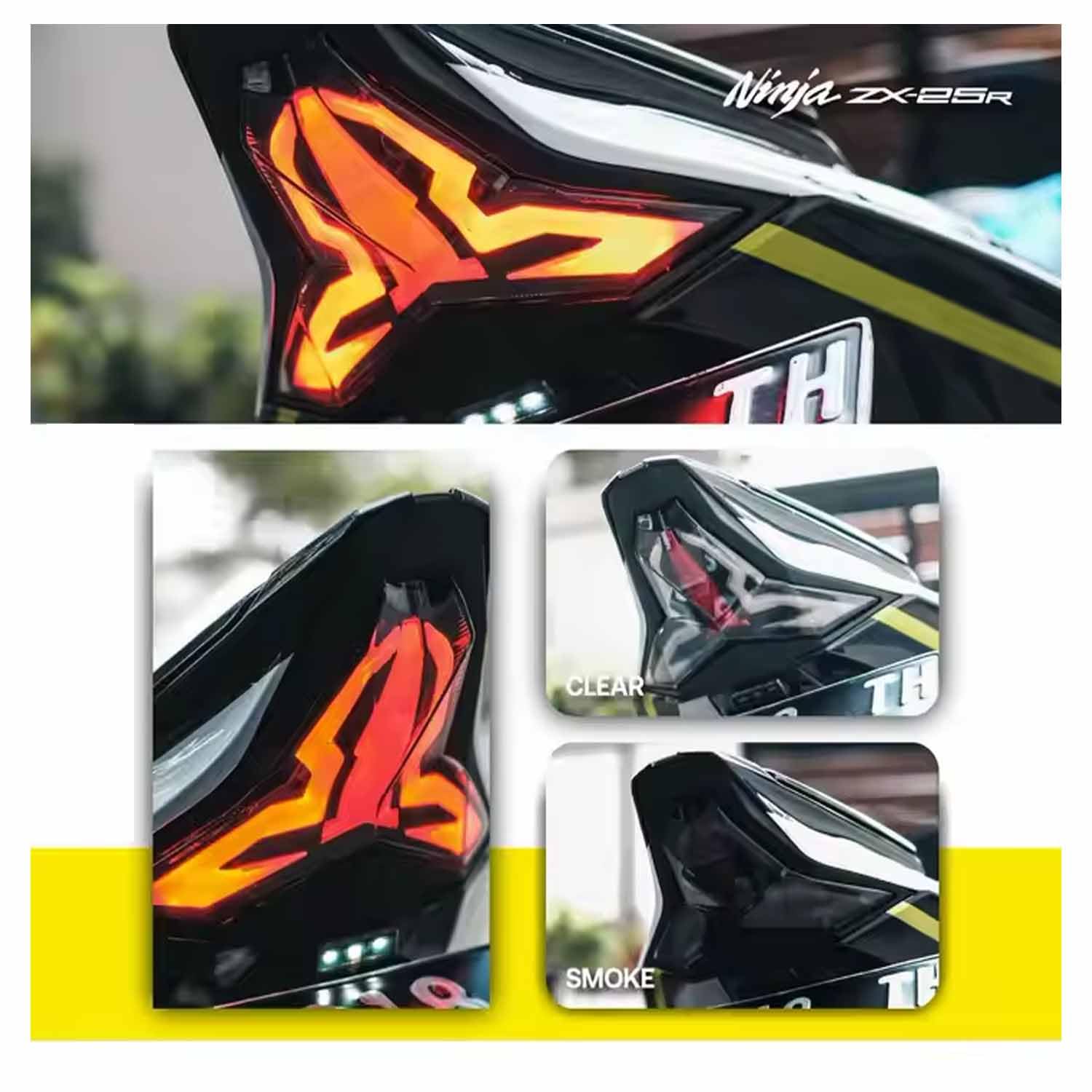 Vagary Motorcycle stop Lamp Led Rear Led Tail Light For Kawasaki Ninja 250/400 Z1000 II Z400 II ZX6r II Zx10r (Red)