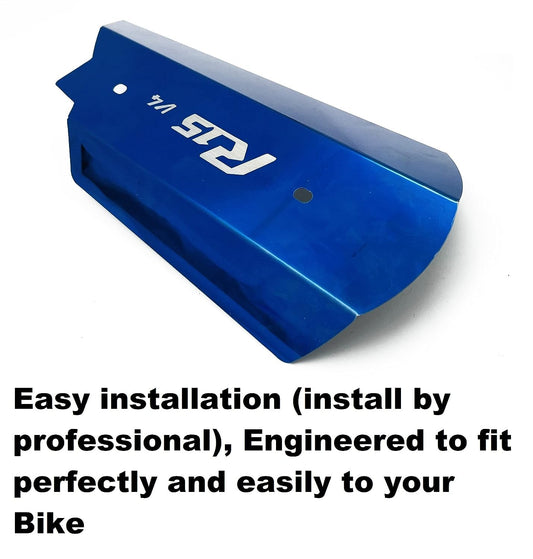 Vagary Steel Yamaha R15 V4 Exhaust Cover Silencer Protector Heat Shield for R15 V4 (Blue)
