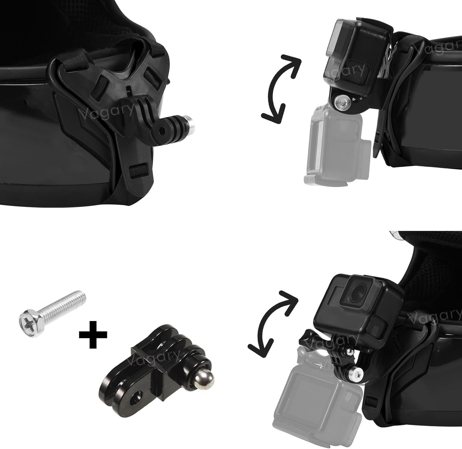 Vagary Helmet Chin Strap Mount Compatible with GoPro & All Smart Phones Helmet Mount (Color May Vary)