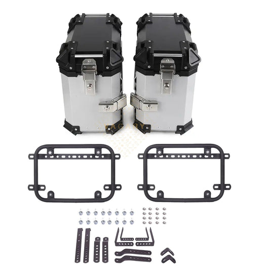 Vagary Metal Universal Motorcycle Side Box Pannier,38L Motorbike Hard Side Saddlebag Box Trunk Fit To Re Himalyan Bs6, Cassic 350, Meteor 350, Hunter 350, Ktm Adventure, Hero X-Pulse 200