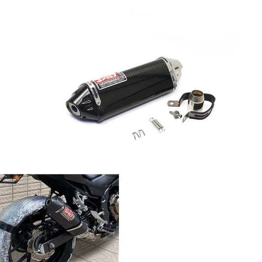 Vagary Carbon Fiber Yoshimura-E47 Universal Slip On Exhaust Silencer For Kawasaki, BMW, Suzuki, Yamaha, KTM, Honda, Ninja, Gixxer, R15, Duke 390, YZF R15, V4 (Black)