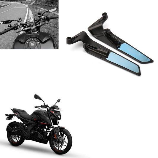Vagary 10mm Adjustable 360° Rotating New Rearview Wing Mirrors For Bajaj Pulsar N250, N160, N150 (Black)