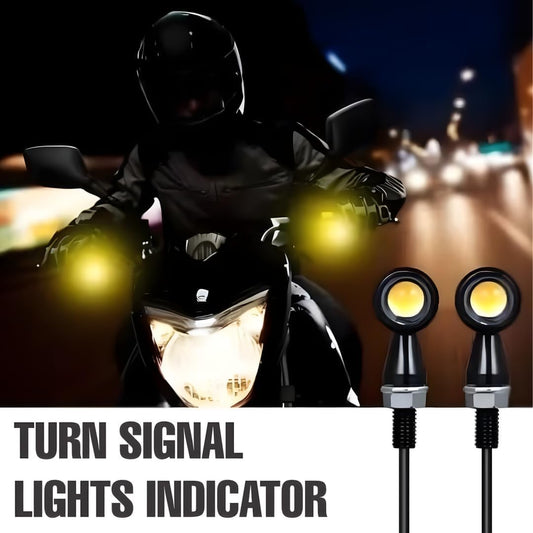 Vagary Waterproof 2Pcs Bike Motorcycle Indicators Turn Signal Lights For For Ktm, Hero, Kawasaki Gixxer, R6, Ninja 300, Cbr, R15 V4, Ninja, R15 V3, Pulsar Rs, Yzf R15, R15 V2(Yellow) - Led