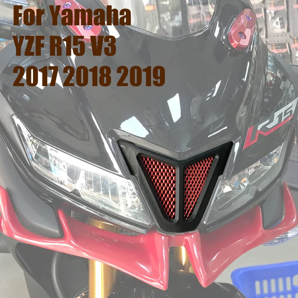 Vagary Air Intake Cover Filter Dust Protection Nose Grill for Yamaha YZF R15 V3 (RED)