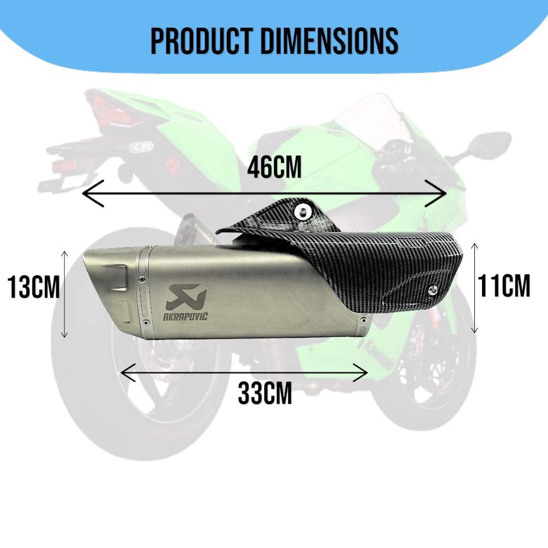 Vagary Kalasnikavo Akrapovic Exhaust High Bass Exhaust Silencer for BMW, KTM, Kawasaki, Suzuki, Bajaj, Yamaha R15, Ninja, CBR, GS, Apache, Duke 390, FZ, Gixxer (Silver)