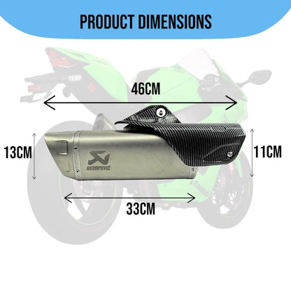 Vagary Kalasnikavo Akrapovic Exhaust High Bass Exhaust Silencer for BMW, KTM, Kawasaki, Suzuki, Bajaj, Yamaha R15, Ninja, CBR, GS, Apache, Duke 390, FZ, Gixxer (Silver)