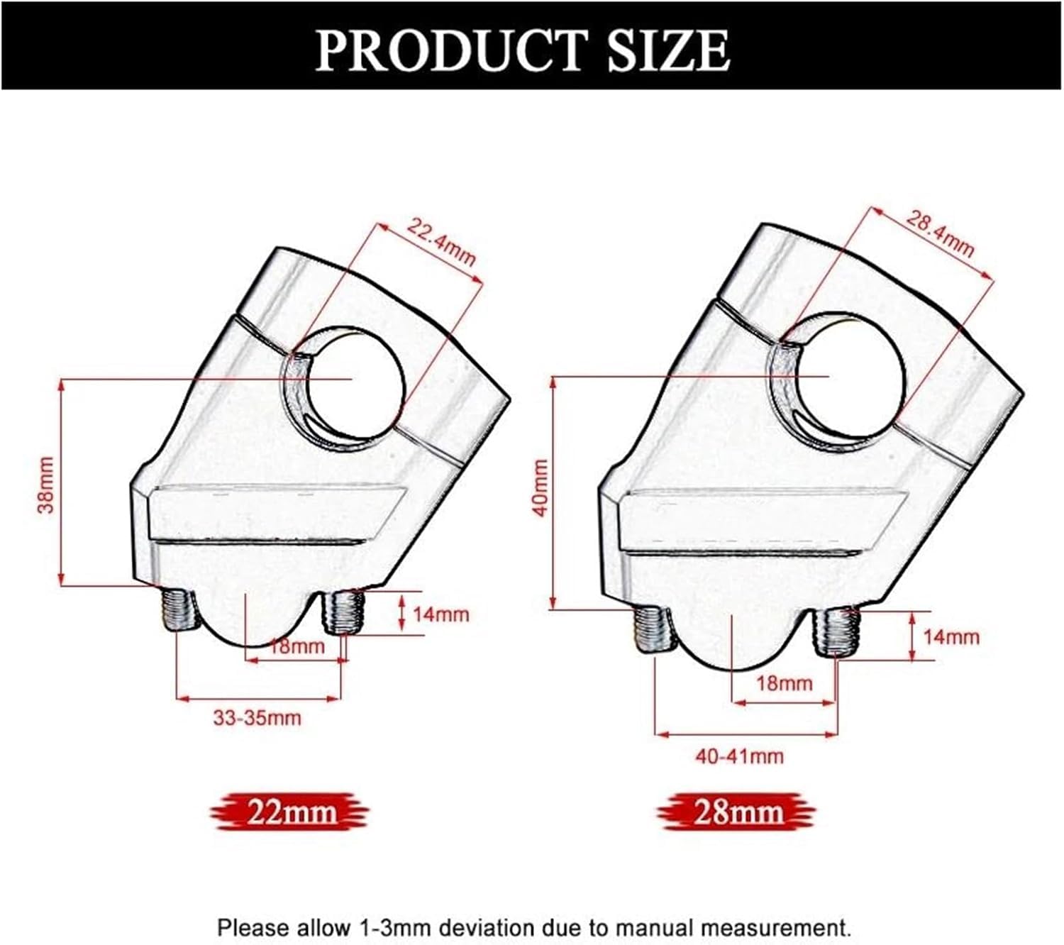 Vagary Handlebar Riser Bar Mount Handle Clamp Accessories Handlebar Risers Clamp Handlebar Riser Kit (Black)