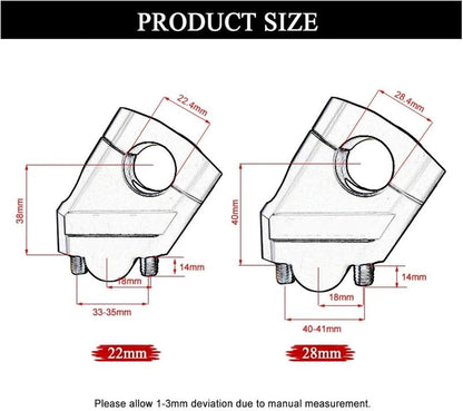 Vagary Handlebar Riser Bar Mount Handle Clamp Accessories Handlebar Risers Clamp Handlebar Riser Kit (Black)