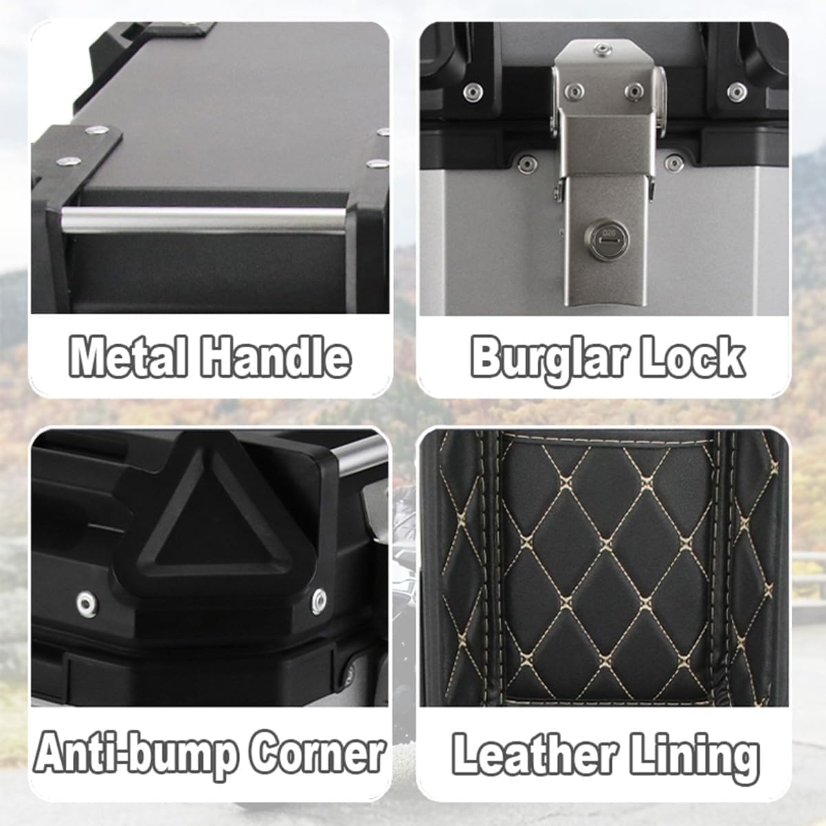 Vagary Metal Universal Motorcycle Side Box Pannier,38L Motorbike Hard Side Saddlebag Box Trunk Fit To Re Himalyan Bs6, Cassic 350, Meteor 350, Hunter 350, Ktm Adventure, Hero X-Pulse 200