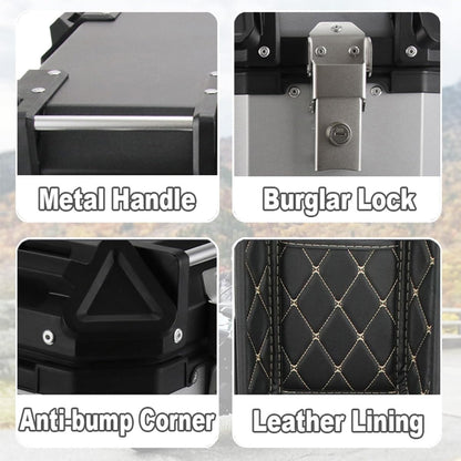Vagary Metal Universal Motorcycle Side Box Pannier,38L Motorbike Hard Side Saddlebag Box Trunk Fit To Re Himalyan Bs6, Cassic 350, Meteor 350, Hunter 350, Ktm Adventure, Hero X-Pulse 200