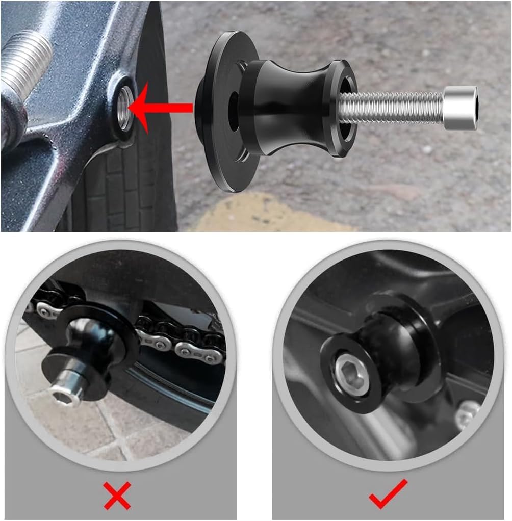 Vagary CNC Frame Stands Screws Swingarm Spools Slider for Kawasaki Z900 (Black)