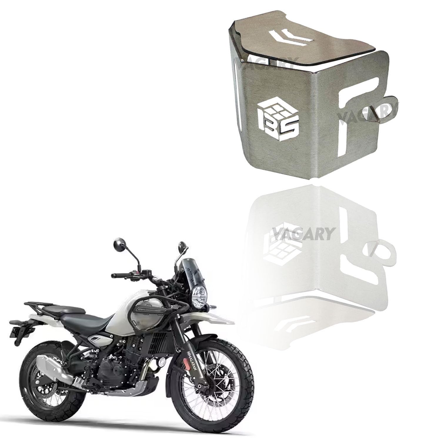 Vagary Rear Brake Oil Container Guard/Disc Oil Cap for RE Himalayan 450 (Silver)