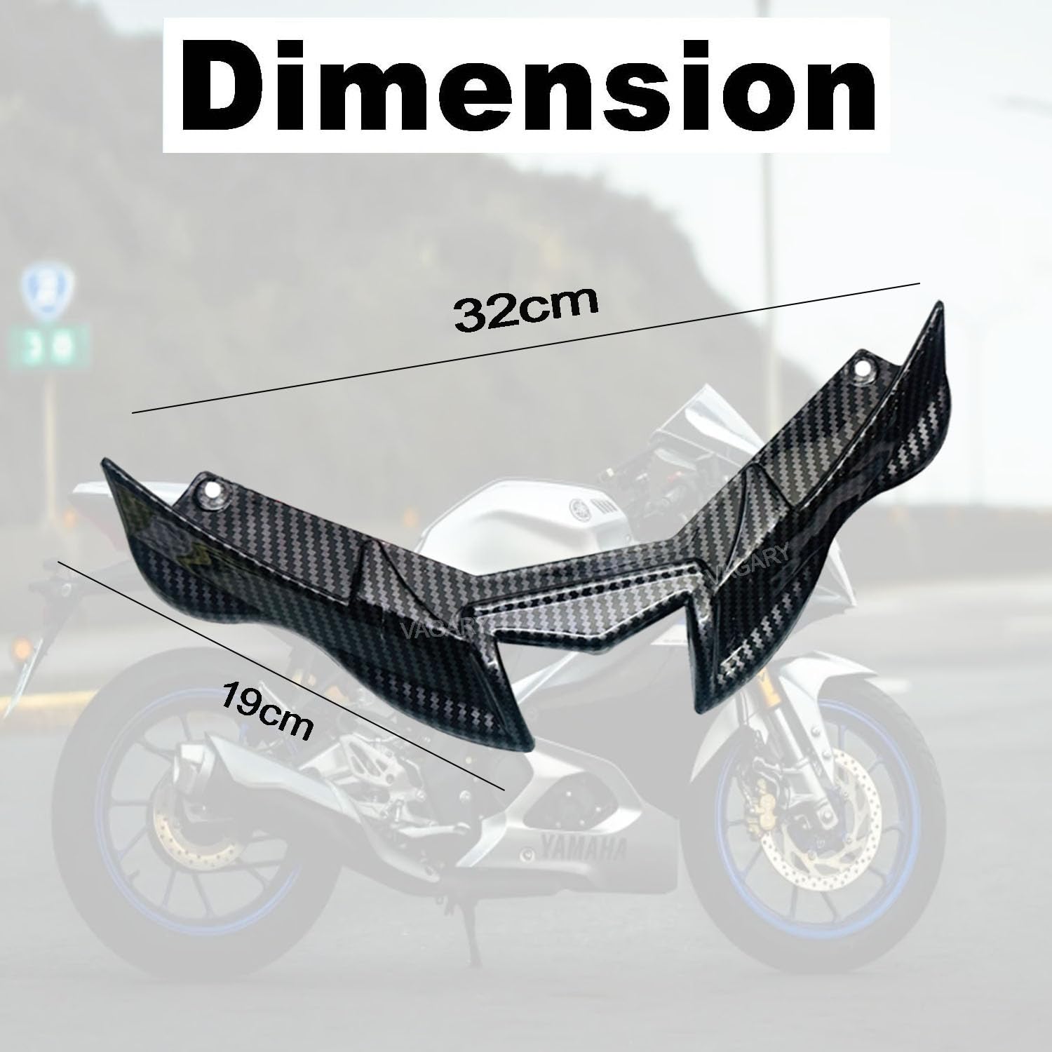 Vagary Carbon Winglet with Screen Guard for Yamaha R15 V4/ R15 M Bike Fairing Kit (Black)