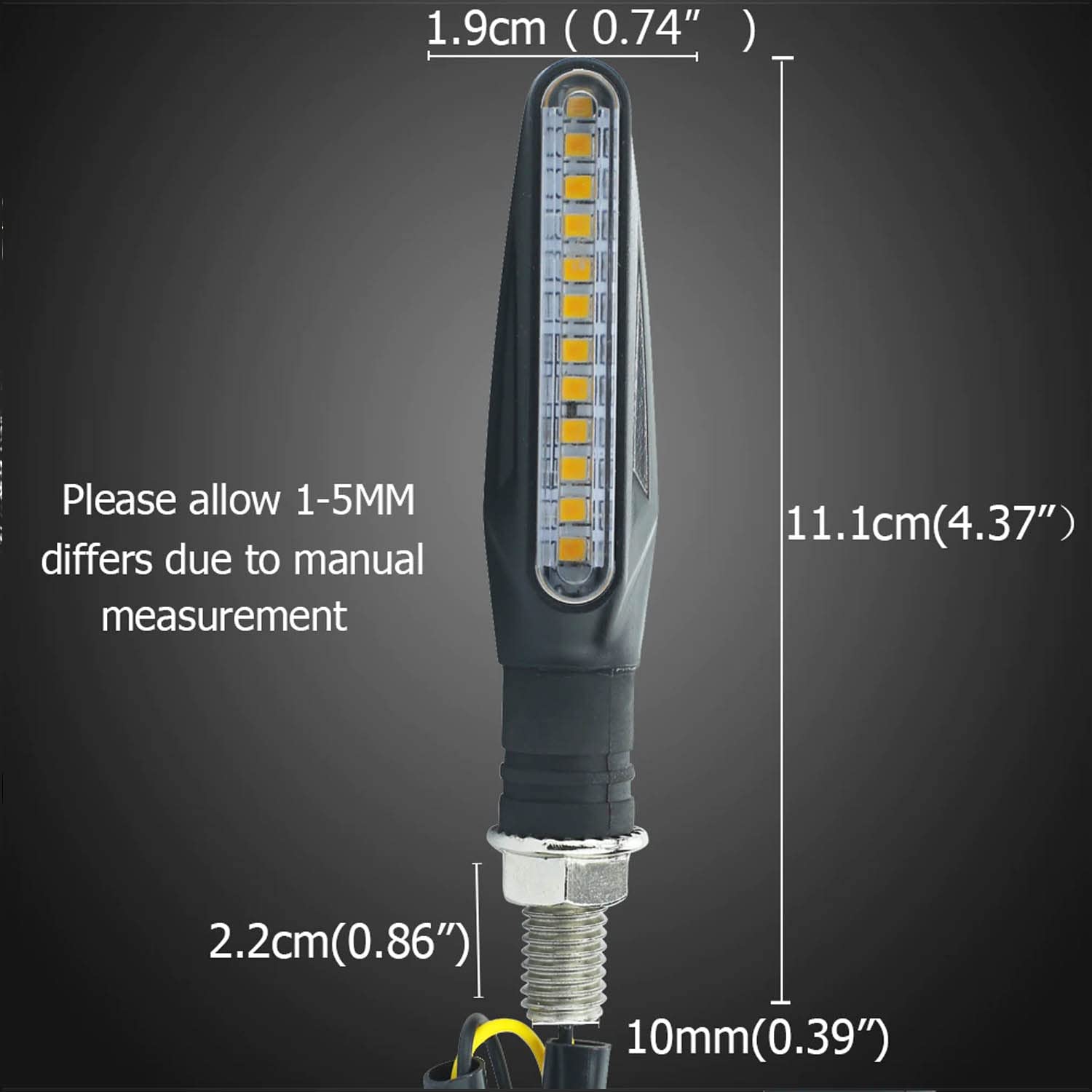Vagary Universal Flowing Running Amber LED Indicators Turning Signal lamps Blinkers Bulb (Set of 4) for Bajaj Dominar