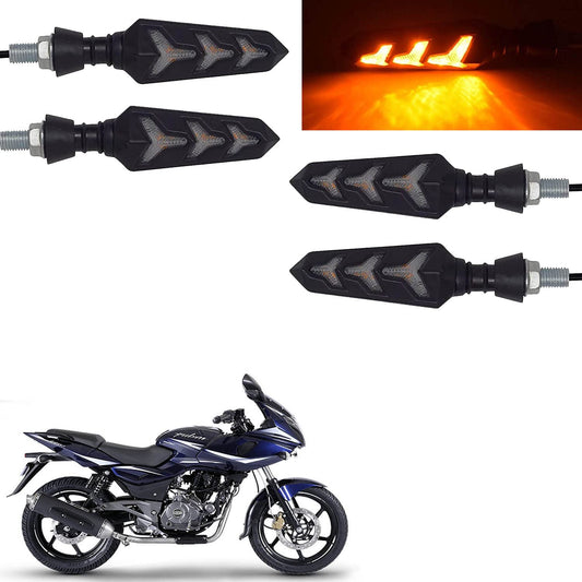 Vagary Yellow Color Set Of 4 Turning Side Bike Indicator For Bajaj Pulsar 220F - Led