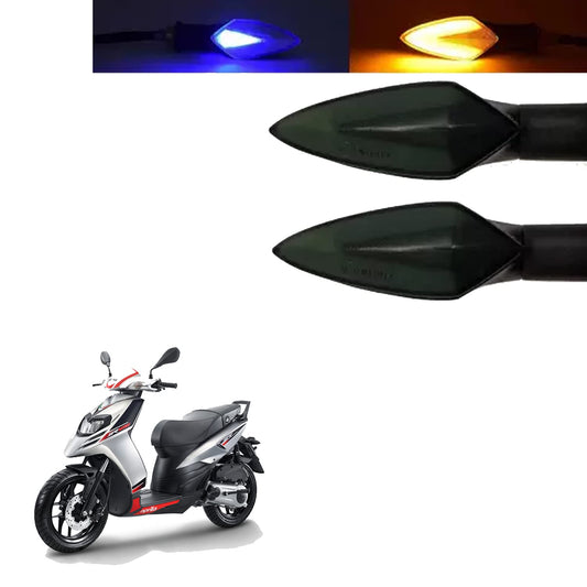 Vagary 2pc Universal Motorcycle LED Blue/Yellow Turn Signal Light Indicator Brake Indicator for Aprilia SR 125
