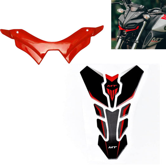Vagary Combo of Winglet with Tank Pad for Yamaha MT 15 (Red)