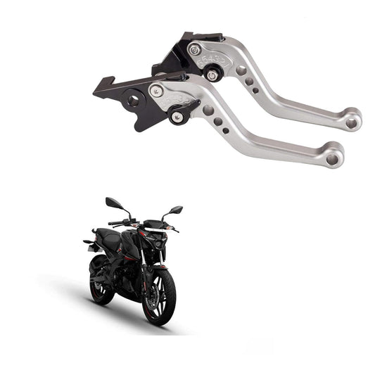 Vagary CNC Adjustable Brake Clutch Lever for Bajaj Pulsar N160 (Silver)